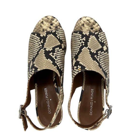 Donald J Pliner Fleur Slingback Snake Embossed Wedge Sandal (9M) - Picture 4 of 16